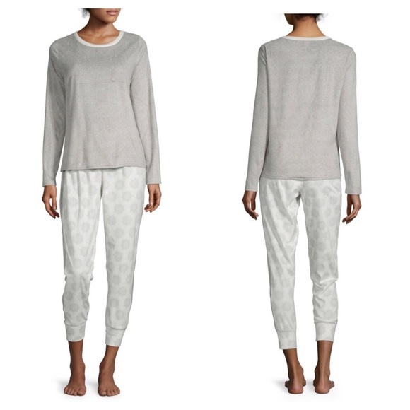 Sleep Chic Other - New Womens Fleece 2 Piece Pajama Set Gray Snowflake